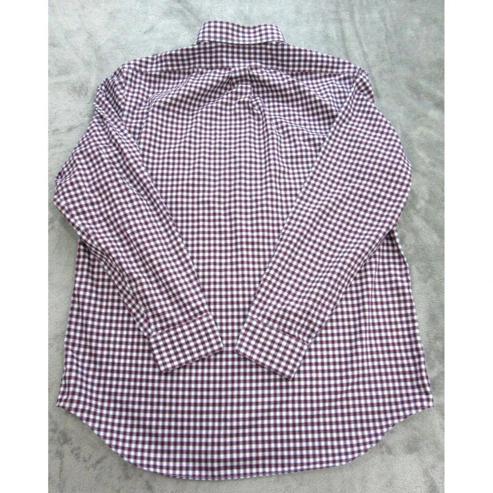 Banana Republic Shirt Men's Large Classic Fit Geometric Red Preppy Non-Iron